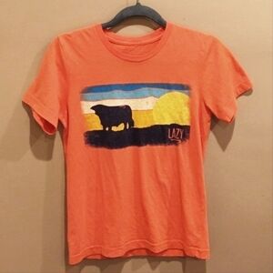 Lazy Ranch Bull Graphic Tee Orange